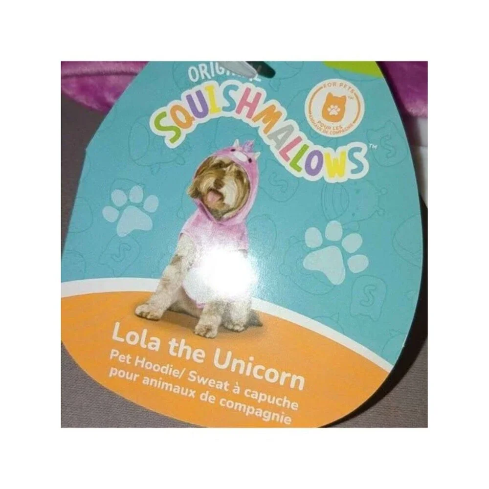 NEW Small squishmallow Lola the unicorn dog hoodie